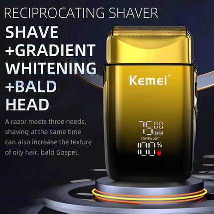 Kemei TX10 New Electric Shaver with LED Display Screen Rechargeable Hair Beard Razor Bald Head Shaving for Men - Premium  from FRANTZDOL STORE  - Just $35! Shop now at FRANTZDOL STORE 