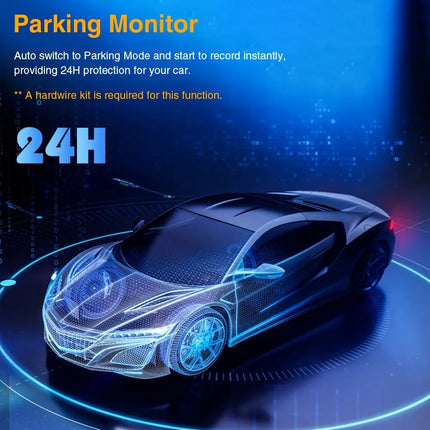 3.16 Inch Dual Dash Cam - On-Dash Cameras with Infrared Night Vision, Dual Channel 1080P Front and Inside Wide Angle Recording, 24hr Motion Sensor Parking Mode, Loop Recording, IPS Screen and Parking Surveillance - Without 32 HEBDO