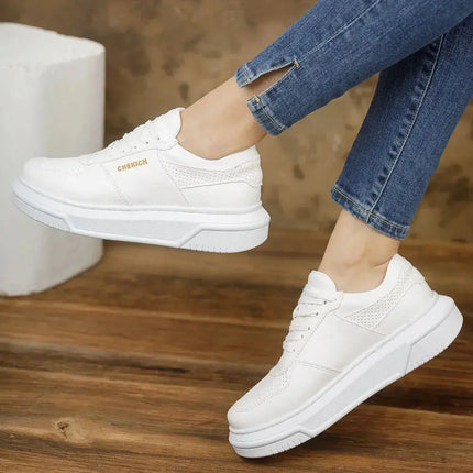 Chekich Women's Casual Sneakers White Summer Season - Image #2