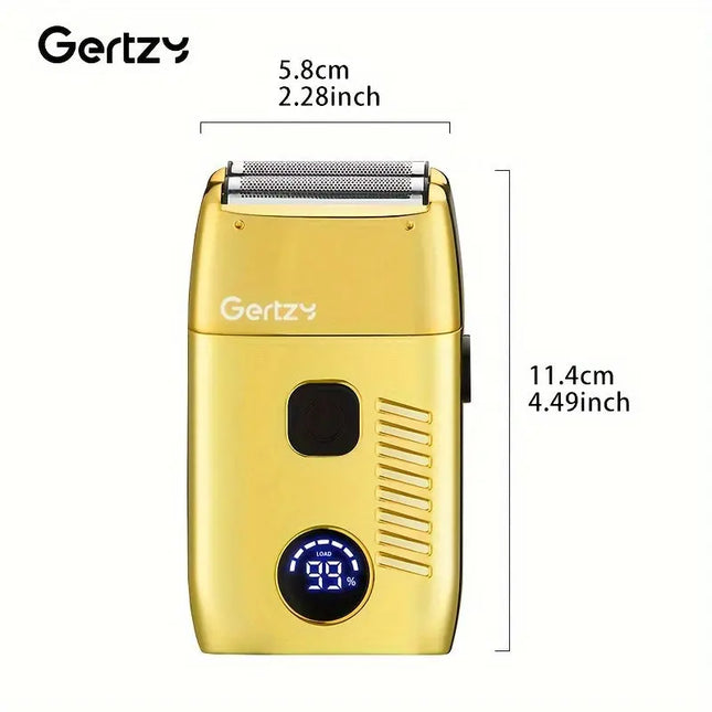 1pc GERTZY Electric Razor for Men, USB Rechargeable Foil Shaver with Dual Reciprocating Blades, Adjustable Speed, Digital LCD Display, 600mAh Lithium Battery, Ideal for Short Beard Trimming, Father'S Day Gift HEBDO