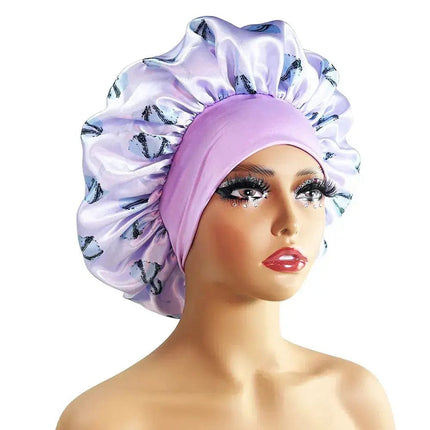 Women Satin Bonnet Cap Silky Big Bonnet for Women Floral Printing Sleep Cap Design Boneet's - Premium  from FRANTZDOL STORE  - Just $10.99! Shop now at FRANTZDOL STORE 