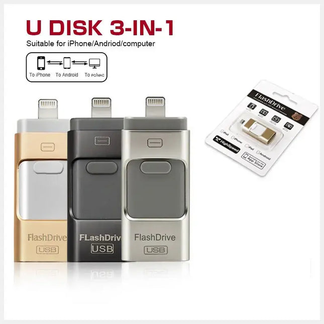 Three In One OTG USB Flash Disk For Computer And Mobile Phone - Image #1