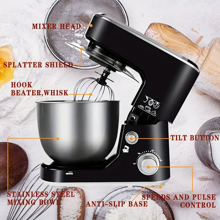 Cusimax Tilt Head Stand Mixer, 5QT Electric Food Mixer With Stainless Steel Bow HEBDO