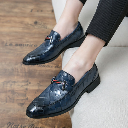 Round Toe Business Rubber Low-top Formal Leather Shoes Pointed Toe Wear HEBDO STORE