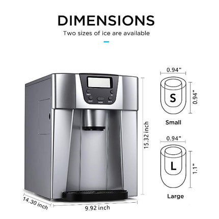 Ice Maker Household Small Mini Commercial Automatic Multi-function Water Dispenser Desktop Ice-dropping Ice Maker HEBDO STORE