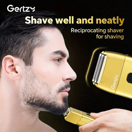 1pc GERTZY Electric Razor for Men, USB Rechargeable Foil Shaver with Dual Reciprocating Blades, Adjustable Speed, Digital LCD Display, 600mAh Lithium Battery, Ideal for Short Beard Trimming, Father'S Day Gift HEBDO