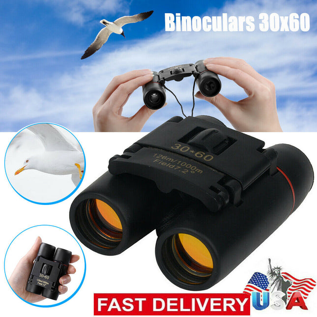 Binoculars 30x60 Zoom Travel Compact Folding Telescope Hunting Day Night Outdoor Small Pocket Binoculars Compact Adults, Mini Kids Binoculars Boys For Bird Watching, Concert Theater Opera HEBDO STORE