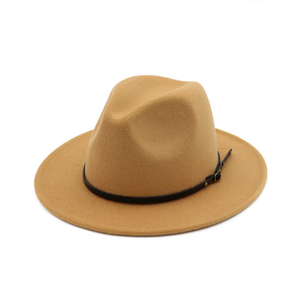 Automne et Hiver Laine Chapeau De Fedora De Mode Femme En Laine chapeau haut-de-forme Noir Chapeau Rouge Fedora Hommes L'église Panama Sombrero Chapeau HEBDO STORE