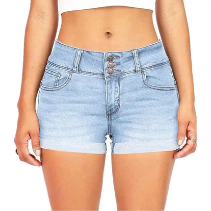 Waist-tight Denim Elastic Color Cloth Shorts Hot Pants Women - Image #3