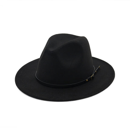 Automne et Hiver Laine Chapeau De Fedora De Mode Femme En Laine chapeau haut-de-forme Noir Chapeau Rouge Fedora Hommes L'église Panama Sombrero Chapeau HEBDO STORE