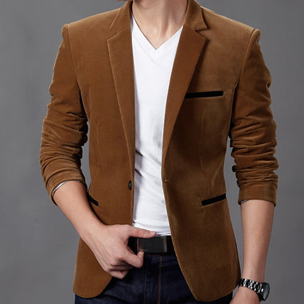 British Style Casual Slim Fit Blazer HEBDO STORE