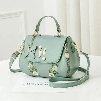 Women Embroidery Satchels Handbags Fashion Flap Top-handle Bags Portable Purse Tote Bags Trendy Shoulder Bag Crossbody Bag - Premium  from FRANTZDOL STORE  - Just $40! Shop now at FRANTZDOL STORE 