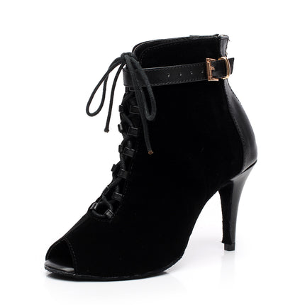 Black Women's Mid And Low Heel Boots HEBDO STORE