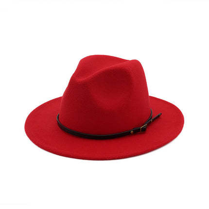 Automne et Hiver Laine Chapeau De Fedora De Mode Femme En Laine chapeau haut-de-forme Noir Chapeau Rouge Fedora Hommes L'église Panama Sombrero Chapeau HEBDO STORE