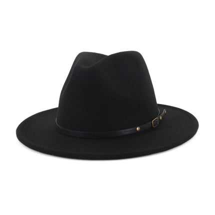 Automne et Hiver Laine Chapeau De Fedora De Mode Femme En Laine chapeau haut-de-forme Noir Chapeau Rouge Fedora Hommes L'église Panama Sombrero Chapeau HEBDO STORE