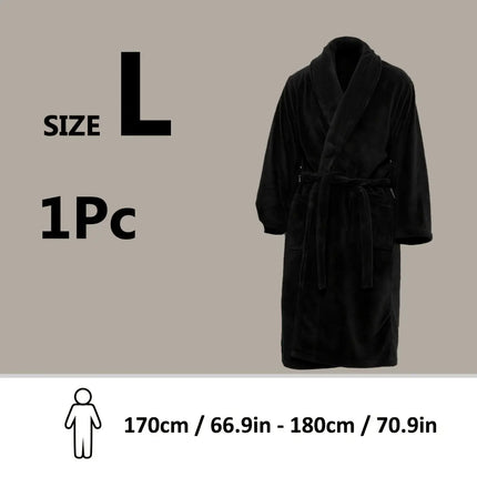 Ultra-Soft Fleece Bathrobe - Cozy, Warm & Machine Washable with Shawl Collar for Men and Women HEBDO