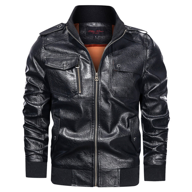 Men s Autumn And Winter Leather Jacket Motorcycle Jacket HEBDO STORE