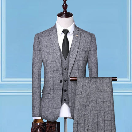 Men'sSuits, Checkered Suits, Three-Piece Suits, Work Suits, Professional Suits, Men's Clothing Trends HEBDO STORE