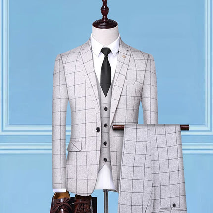 Men'sSuits, Checkered Suits, Three-Piece Suits, Work Suits, Professional Suits, Men's Clothing Trends HEBDO STORE