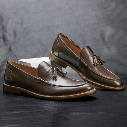 Men Casual Shoes Leather Loafers Business Dress Formal Shoes HEBDO STORE