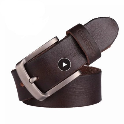 High-end First Layer Cowhide Belt Leather Pin Buckle Belt Pants Belt Men HEBDO STORE