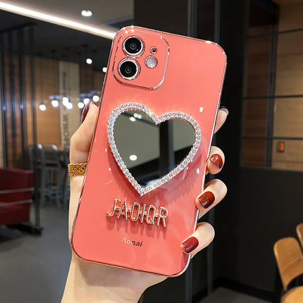 Compatible avec Apple, miroir 12 Mobile Téléphone Cas Femelle IPhone11 Net Rouge Pro Silicone Max Mince Xs Tout Compris Xr Creative 8p HEBDO STORE