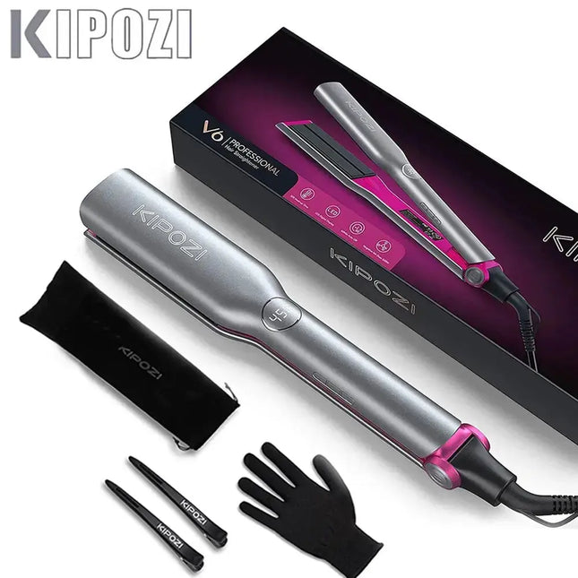 KIPOZI Professional Hair Straightener 1.75 Inch Flat Iron Advanced Ionic Technology Titanium Flat Iron Adjustable Temperature - Premium  from FRANTZDOL STORE  - Just $62.99! Shop now at FRANTZDOL STORE 