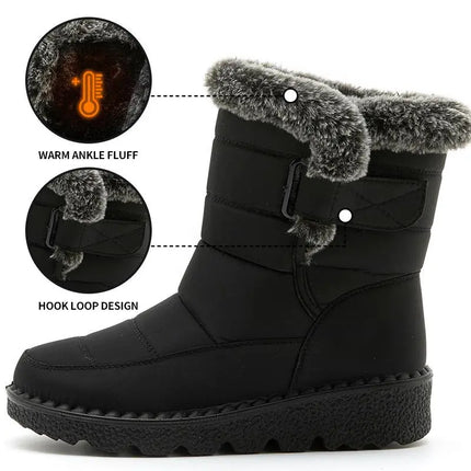 Women's Winter Fleece Snow Boots HEBDO