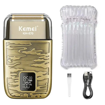 Kemei 870 Pro Metal Housing Barber Shop Hair Electric Shaver For Men Beard Bald Head Shaving Machine Rechargeable Electric Razor - Premium  from FRANTZDOL STORE  - Just $40! Shop now at FRANTZDOL STORE 