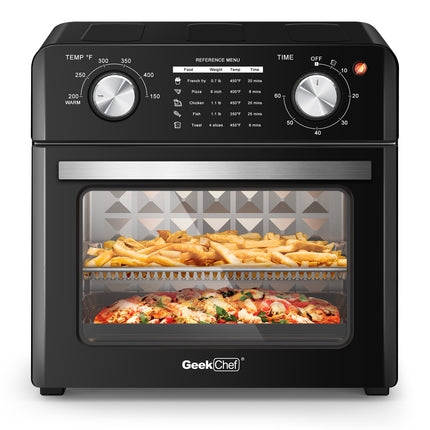 Geek Chef Air Fryer 10QT, Countertop Toaster Oven, 4 Slice Toaster Air Fryer Oven Warm, Broil, Toast, Bake, Air Fry, Oil-Free, Black Stainless Steel, Perfect For Countertop, Ban On Amazon HEBDO STORE