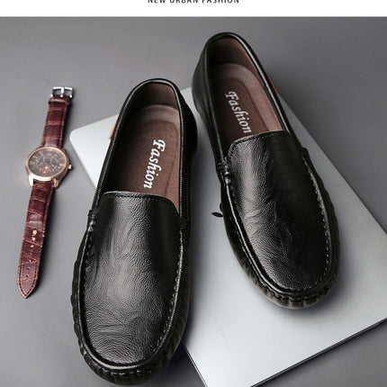 British Style Leather Slip-on Loafers HEBDO STORE