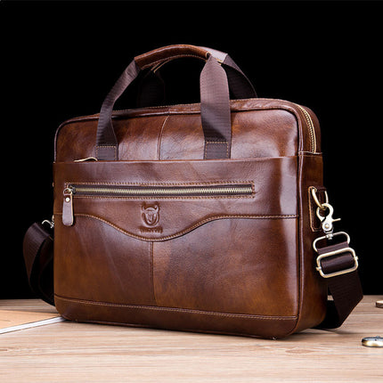 First layer cowhide multifunctional briefcase HEBDO STORE