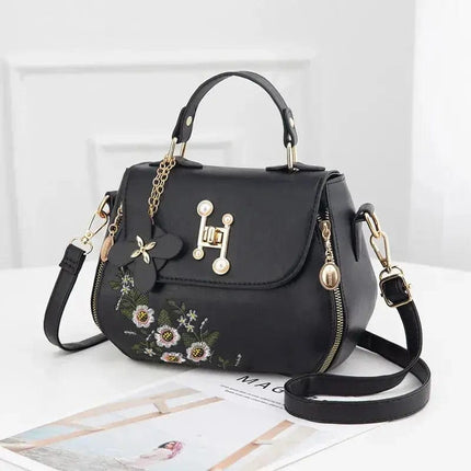 Women Embroidery Satchels Handbags Fashion Flap Top-handle Bags Portable Purse Tote Bags Trendy Shoulder Bag Crossbody Bag - Premium  from FRANTZDOL STORE  - Just $40! Shop now at FRANTZDOL STORE 