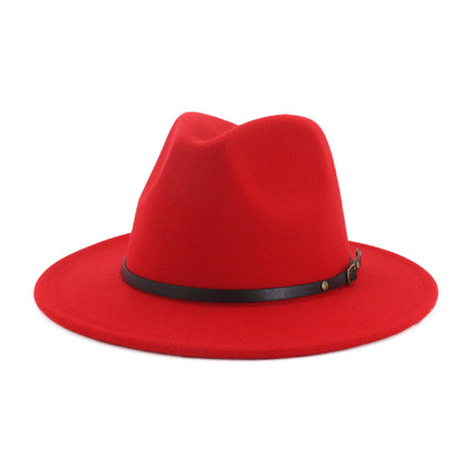 Automne et Hiver Laine Chapeau De Fedora De Mode Femme En Laine chapeau haut-de-forme Noir Chapeau Rouge Fedora Hommes L'église Panama Sombrero Chapeau HEBDO STORE