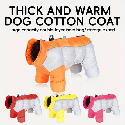 Cozy Winter Dog Jumpsuit - Warm Polyester-Filled Pet Coat for Small Breeds, Zip-Up Design HEBDO