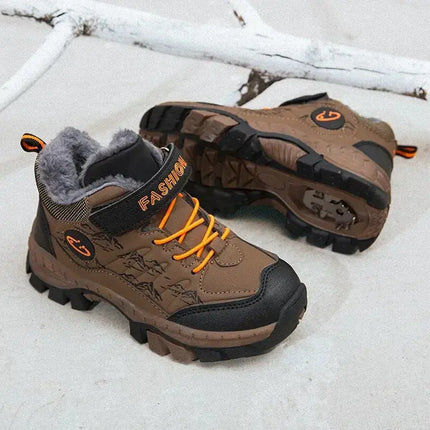 Children Casual Luminous Shoes For Boys Breathable Sneaker Winter Warm Plush Kids Hook&Loop Non-slipl Hiking Shoes - Premium  from FRANTZDOL STORE  - Just $39.99! Shop now at FRANTZDOL STORE 