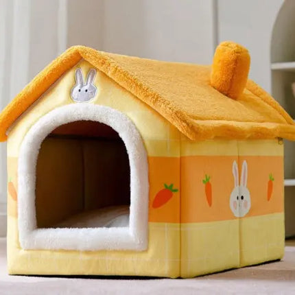 Foldable Dog House Pet Cat Bed Winter Dog Villa Sleep Kennel Removable Nest Warm Enclosed Cave Sofa Pets Supplies HEBDO