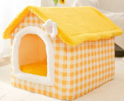 Foldable Dog House Pet Cat Bed Winter Dog Villa Sleep Kennel Removable Nest Warm Enclosed Cave Sofa Pets Supplies HEBDO