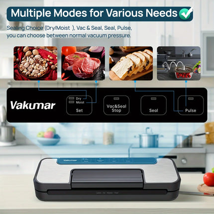 Vacuum Sealer Machine, 80Kpa Food Vacuum Sealer Machine with Double Pump HEBDO