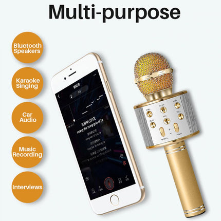 Microphone sans fil Portable Bluetooth Mini Accueil Ktv Pour Jouer de La Musique Chant Haut-Parleur Lecteur HEBDO STORE