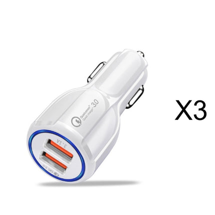 Quick Charge 3.0 Car Charger For Mobile Phone Dual Usb Car Charger Qualcomm Qc 3.0 Fast Charging Adapter Mini Usb Car Charger HEBDO STORE