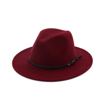 Automne et Hiver Laine Chapeau De Fedora De Mode Femme En Laine chapeau haut-de-forme Noir Chapeau Rouge Fedora Hommes L'église Panama Sombrero Chapeau HEBDO STORE