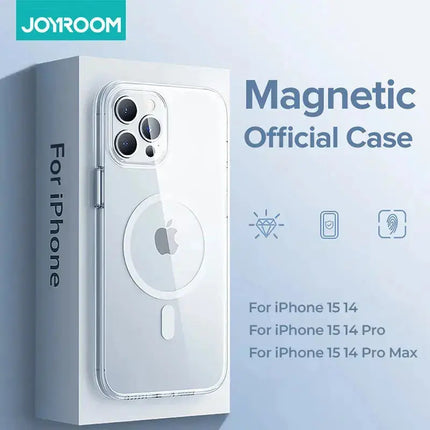 Joyroom Magnetic Case For iPhone15 14 13 Pro Max Transparent Cover For iPhone 13 Pro Max Case Wireless Charger Magnet Back Cover - Premium  from FRANTZDOL STORE  - Just $35.99! Shop now at FRANTZDOL STORE 