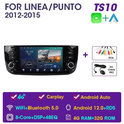 JMCQ 2 Din Android 12 Car Stereo Radio Multimedia For Fiat Linea Punto evo 2012-2015 Video Player 2Din Navigation GPS Carplay - Premium  from FRANTZDOL STORE  - Just $215! Shop now at FRANTZDOL STORE 