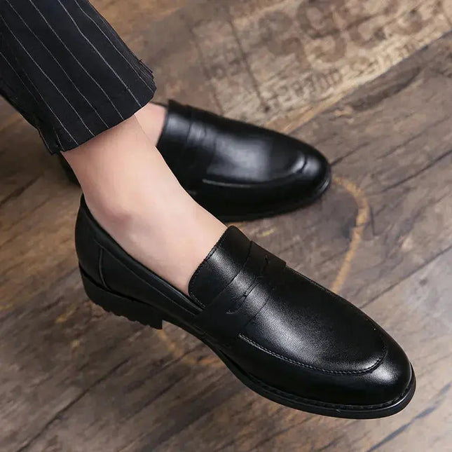 Evening Dress Men Shoes High Quality Black New Stylish Design Slip-on Shoes Casual Formal Office Leather Shoes Luxury Career - Premium  from FRANTZDOL STORE  - Just $65! Shop now at FRANTZDOL STORE 