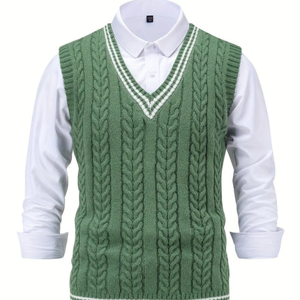 Unisex Casual V-Neck Knit Sweater Vest HEBDO