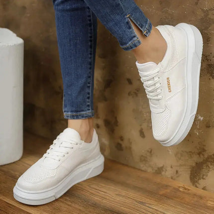 Chekich Women's Casual Sneakers White Summer Season - Image #3