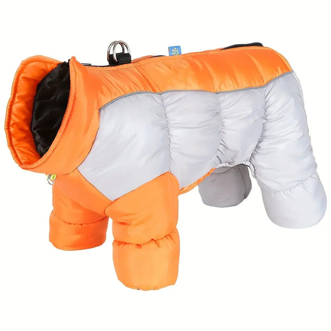 Cozy Winter Dog Jumpsuit - Warm Polyester-Filled Pet Coat for Small Breeds, Zip-Up Design HEBDO