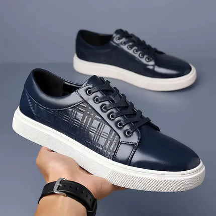 New Blue Men's Vulcanize Shoes Lace-up Solid Black Sneakers Casual Shoes Free Shipping Size 38-46 Men Shoes - Premium  from FRANTZDOL STORE  - Just $80! Shop now at FRANTZDOL STORE 