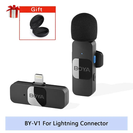 BOYA BY-V Wireless Lavalier Lapel Microphone for iPhone Android Cell Phone PC Computer Laptop Youtube Recording Streaming Vlog - Premium  from FRANTZDOL STORE  - Just $45.99! Shop now at FRANTZDOL STORE 